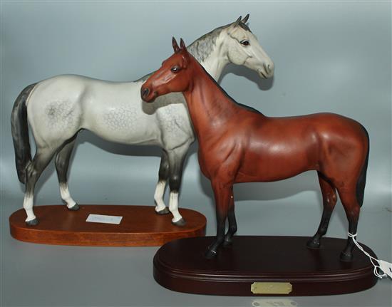 Beswick Connoisseur  Hunter horse and Doulton Arkle figure